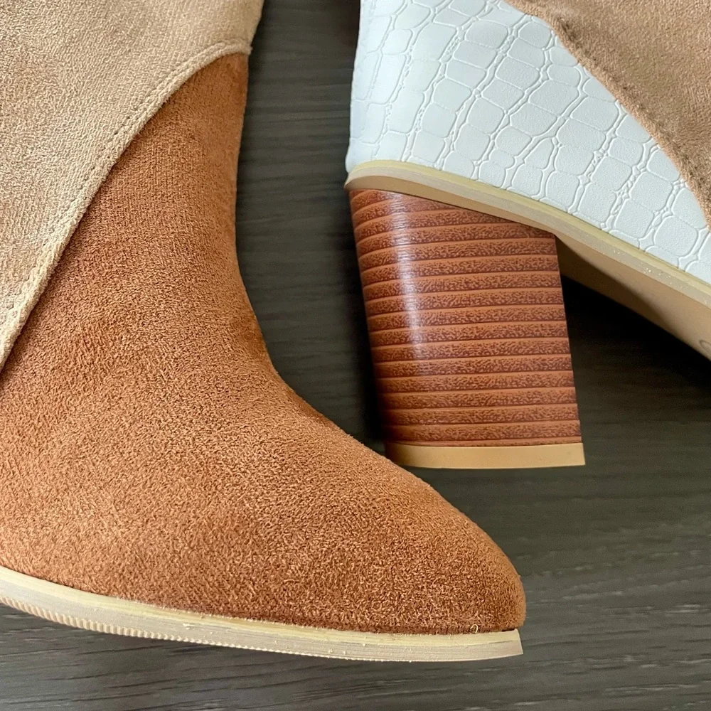 Chestnut Color Block Suede Boot - Picture 10 of 16